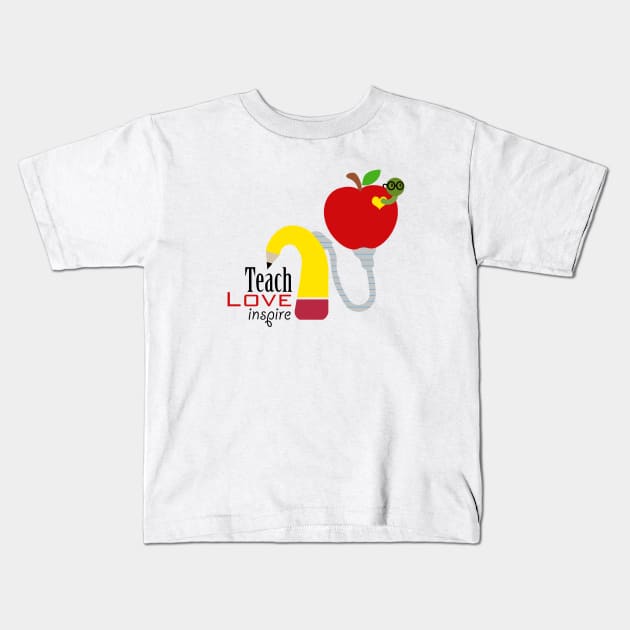 Cochlear Implant - Teach,  Love, Inspire Kids T-Shirt by First.Bip